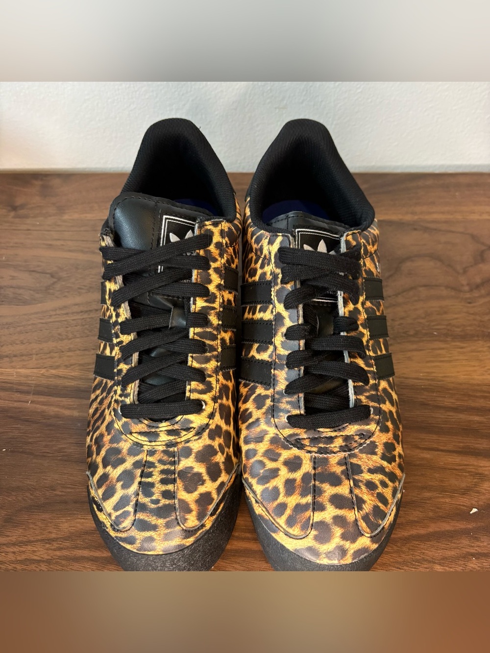 Adidas Samoa Leopard Cheetah Print Sneakers Women's Size 9 C75459 Black Brown - Picture 4 of 9
